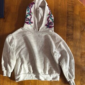 Gray Embroidered Girl’s Sweater